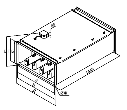Размеры секции бактерицидной обработки воздуха Korf SBOW Размеры секции бактерицидной обработки воздуха Korf SBOW
